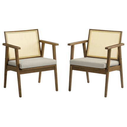 Modway EEI-6921 Thera Vegan Leather and Cane Accent Armchairs Set of 2 - Plaza Home Decor