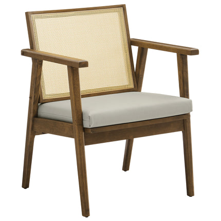 Modway EEI-6921 Thera Vegan Leather and Cane Accent Armchairs Set of 2 - Plaza Home Decor