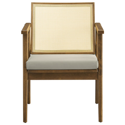 Modway EEI-6921 Thera Vegan Leather and Cane Accent Armchairs Set of 2 - Plaza Home Decor