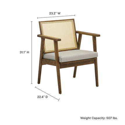 Modway EEI-6921 Thera Vegan Leather and Cane Accent Armchairs Set of 2 - Plaza Home Decor