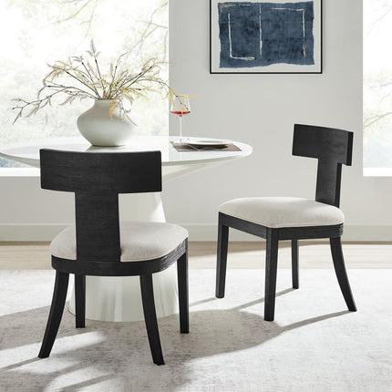 Modway EEI-6923 Peregrine Wood and Fabric Upholstered Dining Chairs Set of 2 Modway