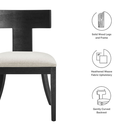 Modway EEI-6923 Peregrine Wood and Fabric Upholstered Dining Chairs Set of 2 Modway