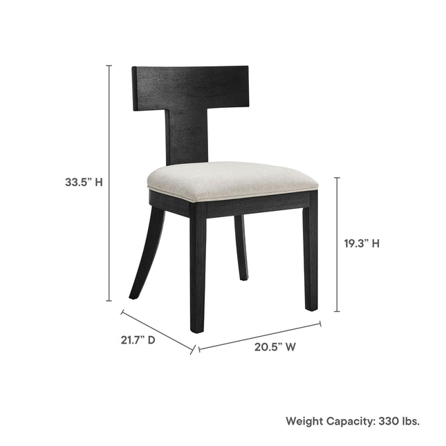 Modway EEI-6923 Peregrine Wood and Fabric Upholstered Dining Chairs Set of 2 Modway