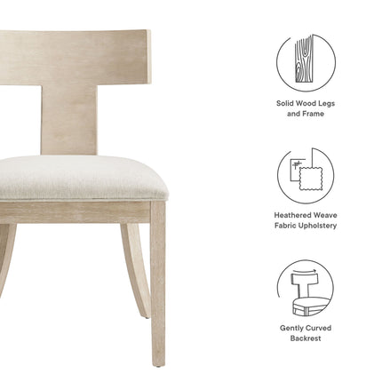 Modway EEI-6923 Peregrine Wood and Fabric Upholstered Dining Chairs Set of 2 Modway