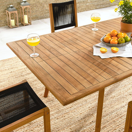 Modway EEI-6927 Vienna 7-Piece Outdoor Patio Teak and Rope Dining Set with Armless Chairs Modway