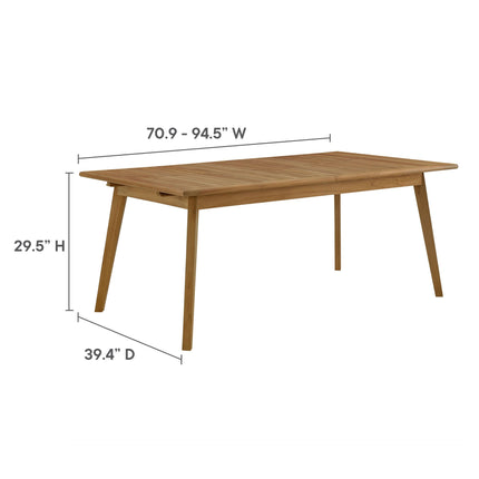 Modway EEI-6927 Vienna 7-Piece Outdoor Patio Teak and Rope Dining Set with Armless Chairs Modway