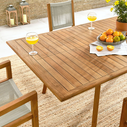 Modway EEI-6928 Vienna 7-Piece Outdoor Patio Teak and Rope Dining Set Modway