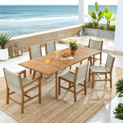 Modway EEI-6928 Vienna 7-Piece Outdoor Patio Teak and Rope Dining Set Modway