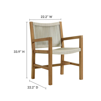 Modway EEI-6928 Vienna 7-Piece Outdoor Patio Teak and Rope Dining Set Modway