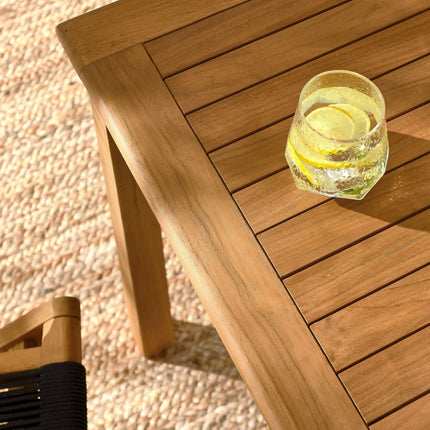 Modway EEI-6932 Vienna 5-Piece Outdoor Patio Teak Wood Dining Set with Rope Folding Chairs Modway