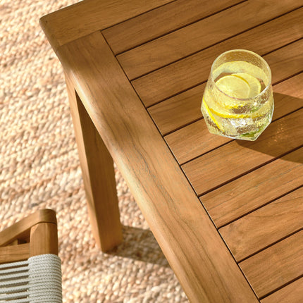 Modway EEI-6932 Vienna 5-Piece Outdoor Patio Teak Wood Dining Set with Rope Folding Chairs Modway