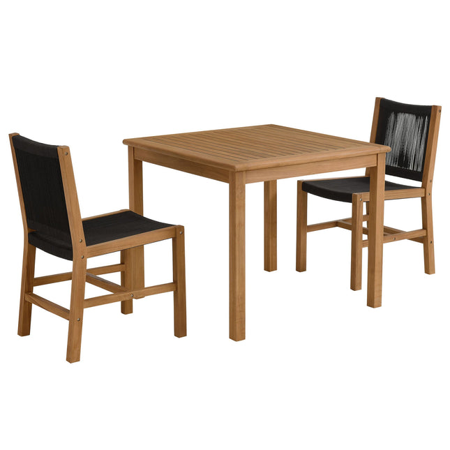 Modway EEI-6939 Vienna 3-Piece Outdoor Patio Teak and Rope Dining Set with Armless Chiars Modway