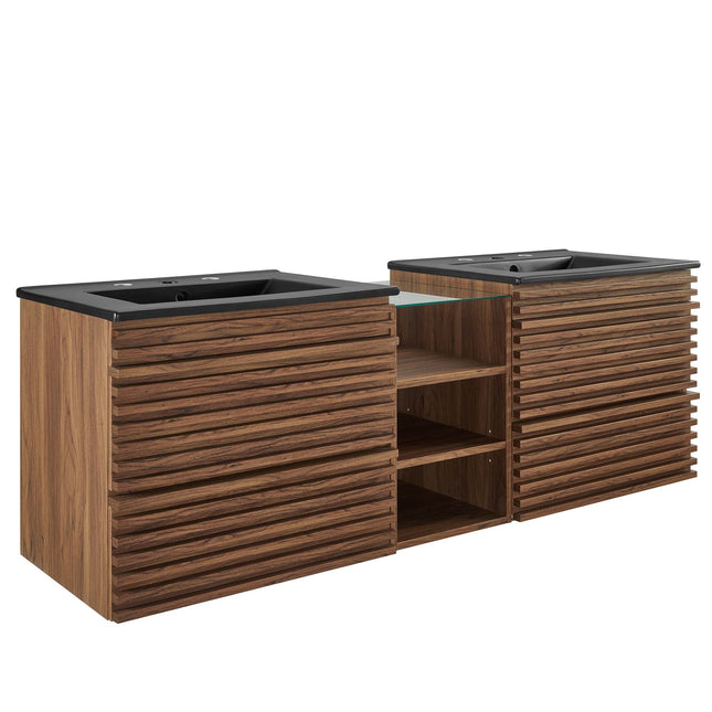 Modway EEI-6941 Render 62" Wall-Mount Double Sink Bathroom Vanity Modway