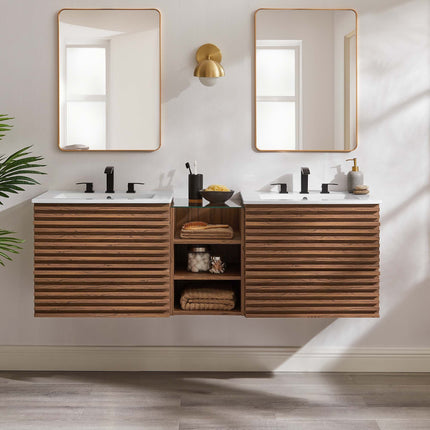 Modway EEI-6941 Render 62" Wall-Mount Double Sink Bathroom Vanity Modway