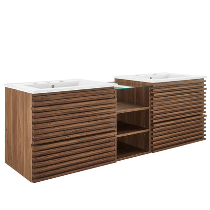 Modway EEI-6941 Render 62" Wall-Mount Double Sink Bathroom Vanity Modway