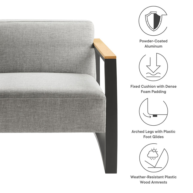 Modway EEI-6947 Sauve Outdoor Patio Aluminum and Fabric Armchair Modway