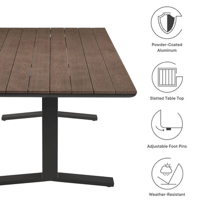 Modway EEI-6948 Gavelston 91" Outdoor Patio Aluminum Dining Table Modway