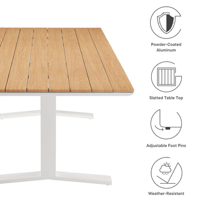 Modway EEI-6948 Gavelston 91" Outdoor Patio Aluminum Dining Table Modway