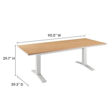 Modway EEI-7151 Aeris 9-Piece Outdoor Patio Aluminum Dining Set Modway