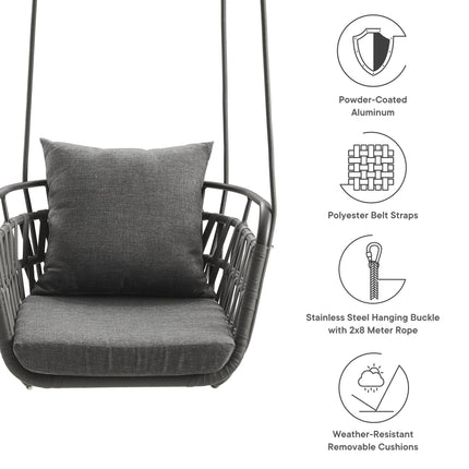 Modway EEI-6949 Kaliah Outdoor Patio Aluminum Swing Chair Modway
