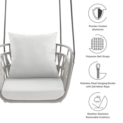 Modway EEI-6949 Kaliah Outdoor Patio Aluminum Swing Chair Modway