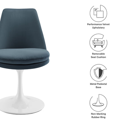 Modway EEI-6954 Lippa Swivel Dining Performance Velvet Side Chair Modway
