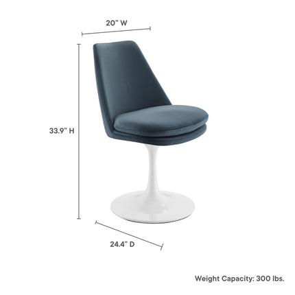 Modway EEI-6954 Lippa Swivel Dining Performance Velvet Side Chair Modway