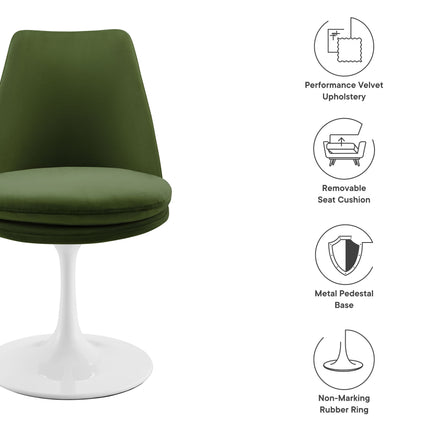 Modway EEI-6954 Lippa Swivel Dining Performance Velvet Side Chair Modway