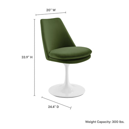 Modway EEI-6954 Lippa Swivel Dining Performance Velvet Side Chair Modway