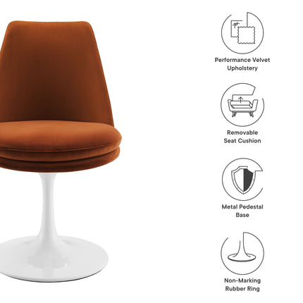 Modway EEI-6954 Lippa Swivel Dining Performance Velvet Side Chair Modway