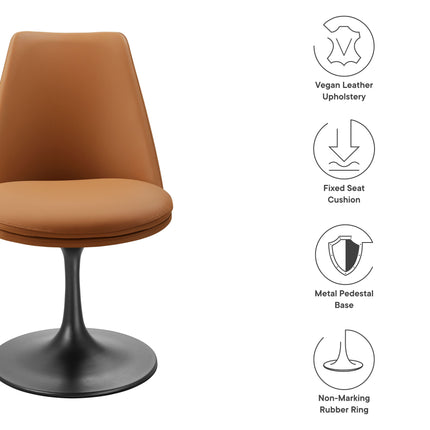 Modway EEI-6955 Lippa Swivel Dining Vegan Leather Side Chair Modway