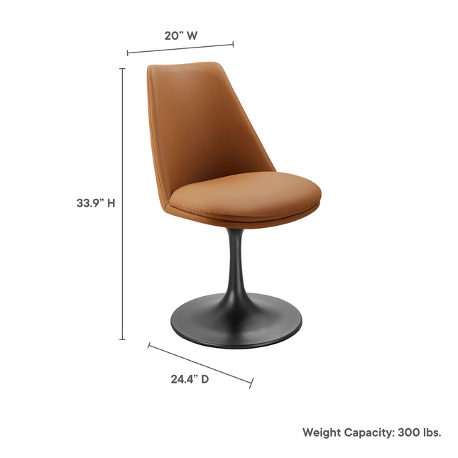 Modway EEI-6955 Lippa Swivel Dining Vegan Leather Side Chair Modway