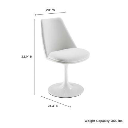 Modway EEI-6955 Lippa Swivel Dining Vegan Leather Side Chair Modway