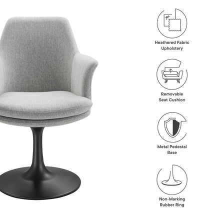 Modway EEI-6956 Lippa Swivel Dining Upholstered Armchair Modway
