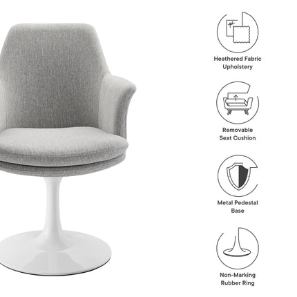Modway EEI-6956 Lippa Swivel Dining Upholstered Armchair Modway