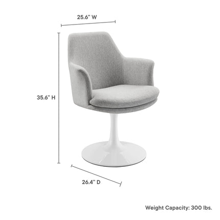 Modway EEI-6956 Lippa Swivel Dining Upholstered Armchair Modway