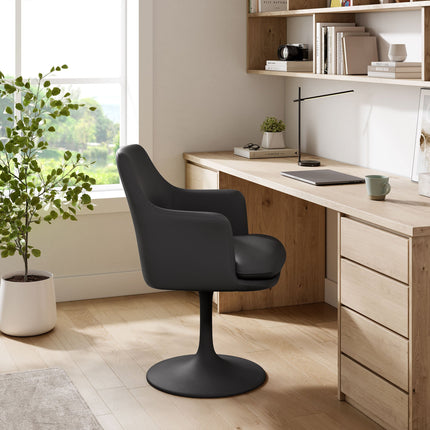 Modway EEI-6958 Lippa Swivel Dining Vegan Leather Armchair Modway