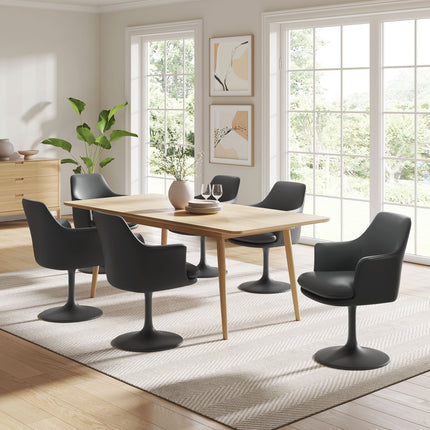 Modway EEI-6958 Lippa Swivel Dining Vegan Leather Armchair Modway