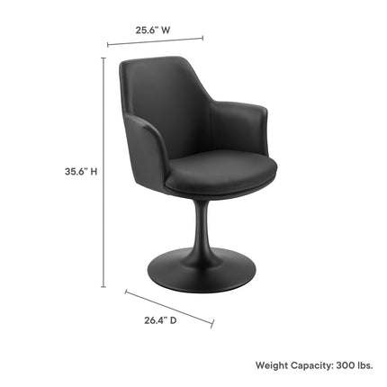 Modway EEI-6958 Lippa Swivel Dining Vegan Leather Armchair Modway