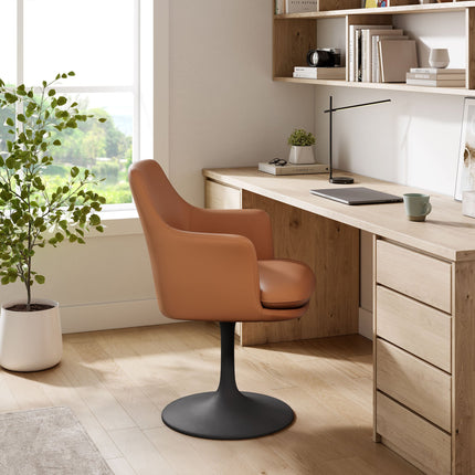 Modway EEI-6958 Lippa Swivel Dining Vegan Leather Armchair Modway