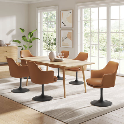 Modway EEI-6958 Lippa Swivel Dining Vegan Leather Armchair Modway