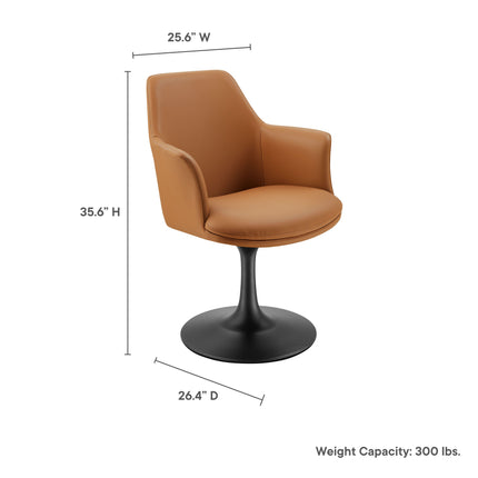 Modway EEI-6958 Lippa Swivel Dining Vegan Leather Armchair Modway