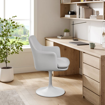 Modway EEI-6958 Lippa Swivel Dining Vegan Leather Armchair Modway