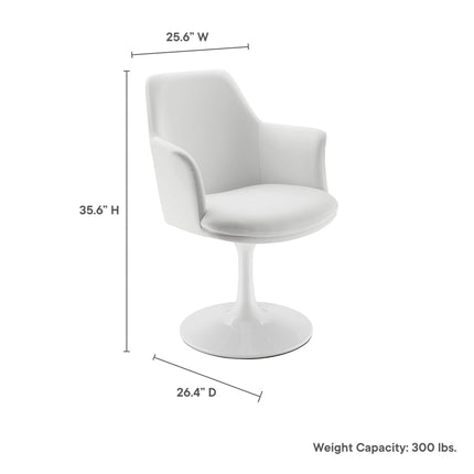 Modway EEI-6958 Lippa Swivel Dining Vegan Leather Armchair Modway