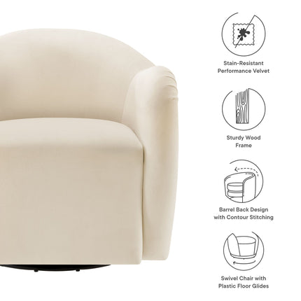 Modway EEI-6959 Compose Performance Velvet Swivel Armchair Modway