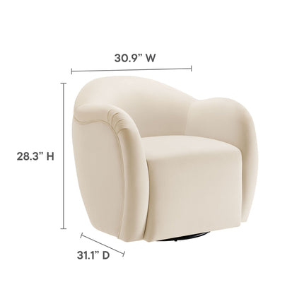 Modway EEI-6959 Compose Performance Velvet Swivel Armchair Modway