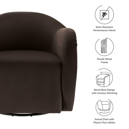 Modway EEI-6959 Compose Performance Velvet Swivel Armchair Modway