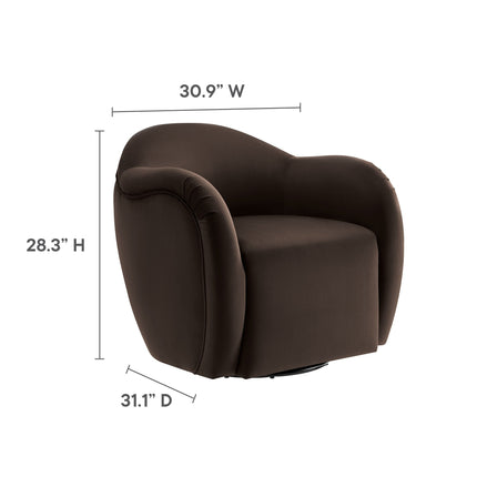 Modway EEI-6959 Compose Performance Velvet Swivel Armchair Modway