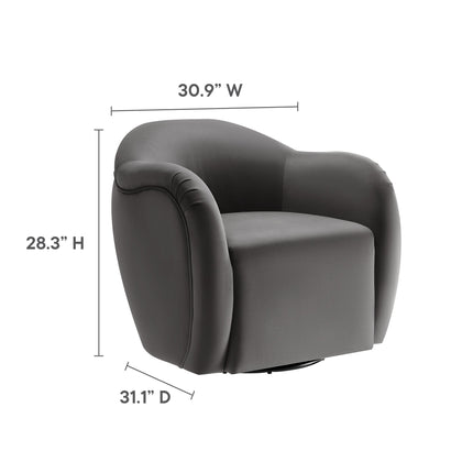 Modway EEI-6959 Compose Performance Velvet Swivel Armchair Modway