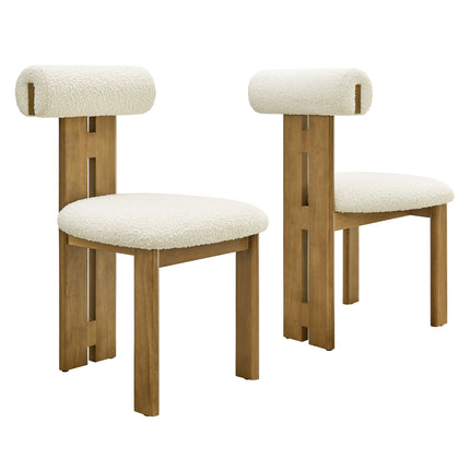 Modway EEI-6960 Torian Boucle Fabric Dining Chair Set of 2 - Plaza Home Decor